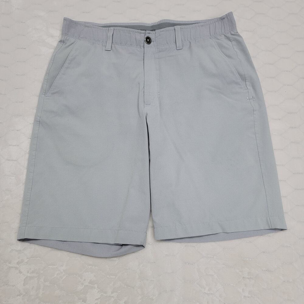 Under Armour Golf Shorts Mens 34 Gray Performance HeatGear Lightweight Athletic